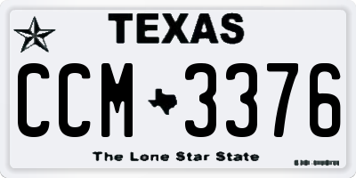 TX license plate CCM3376