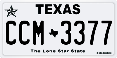 TX license plate CCM3377