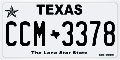 TX license plate CCM3378