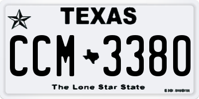 TX license plate CCM3380