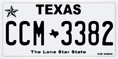 TX license plate CCM3382