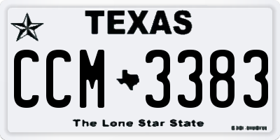TX license plate CCM3383