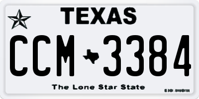 TX license plate CCM3384