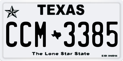 TX license plate CCM3385