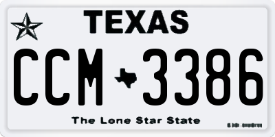 TX license plate CCM3386