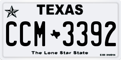 TX license plate CCM3392