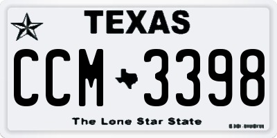 TX license plate CCM3398