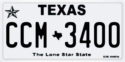 TX license plate CCM3400