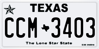 TX license plate CCM3403