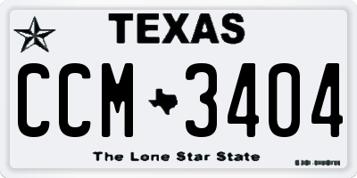 TX license plate CCM3404