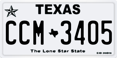 TX license plate CCM3405