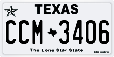 TX license plate CCM3406