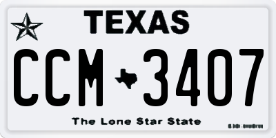 TX license plate CCM3407