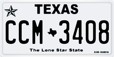 TX license plate CCM3408