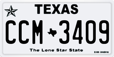 TX license plate CCM3409