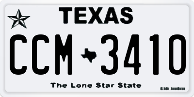 TX license plate CCM3410