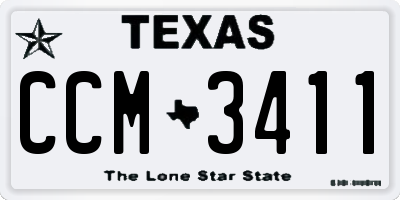 TX license plate CCM3411