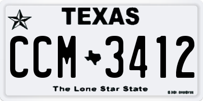 TX license plate CCM3412