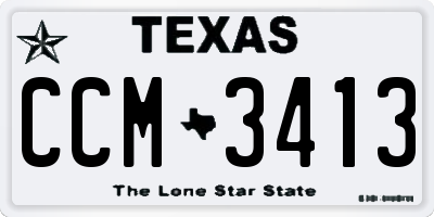 TX license plate CCM3413