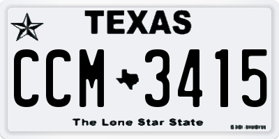 TX license plate CCM3415