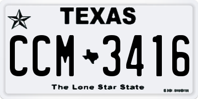 TX license plate CCM3416