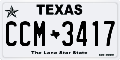 TX license plate CCM3417