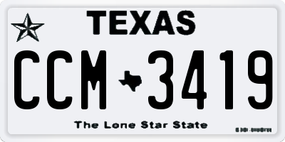 TX license plate CCM3419