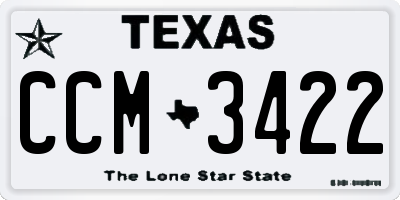 TX license plate CCM3422