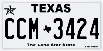 TX license plate CCM3424