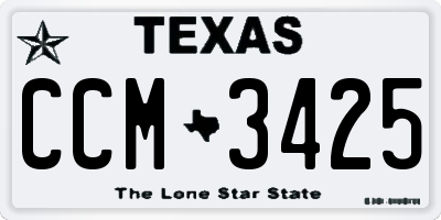 TX license plate CCM3425