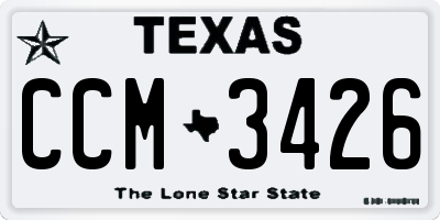 TX license plate CCM3426