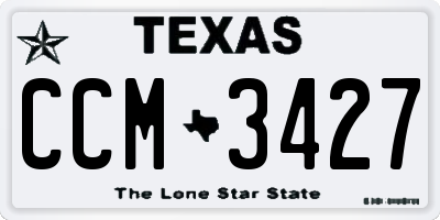 TX license plate CCM3427
