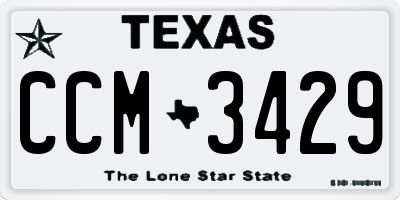 TX license plate CCM3429