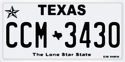 TX license plate CCM3430