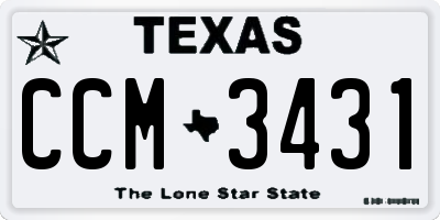 TX license plate CCM3431