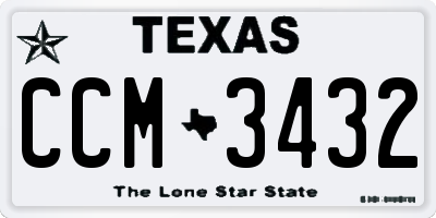 TX license plate CCM3432
