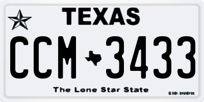 TX license plate CCM3433
