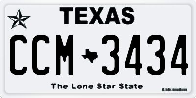 TX license plate CCM3434
