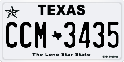 TX license plate CCM3435