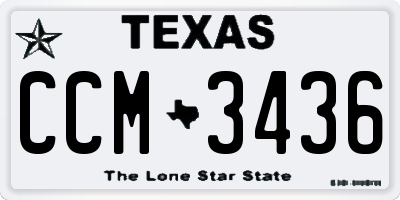 TX license plate CCM3436