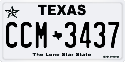 TX license plate CCM3437