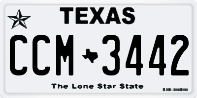 TX license plate CCM3442