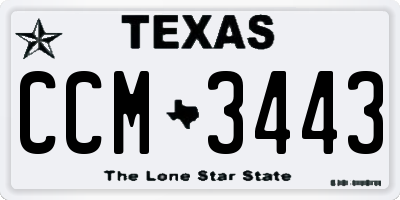 TX license plate CCM3443