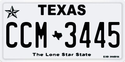 TX license plate CCM3445