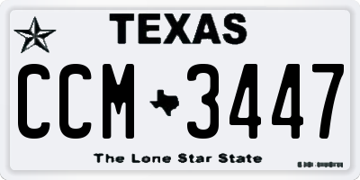 TX license plate CCM3447