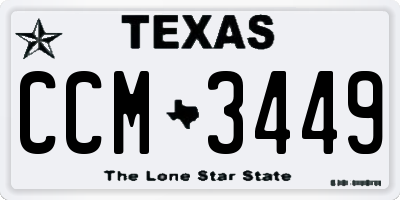 TX license plate CCM3449