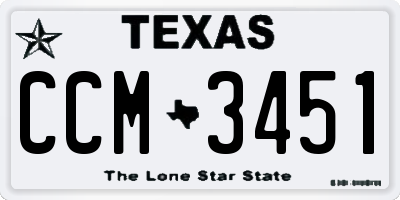 TX license plate CCM3451