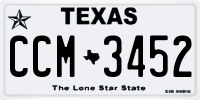 TX license plate CCM3452