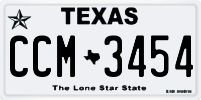 TX license plate CCM3454