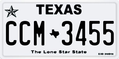 TX license plate CCM3455